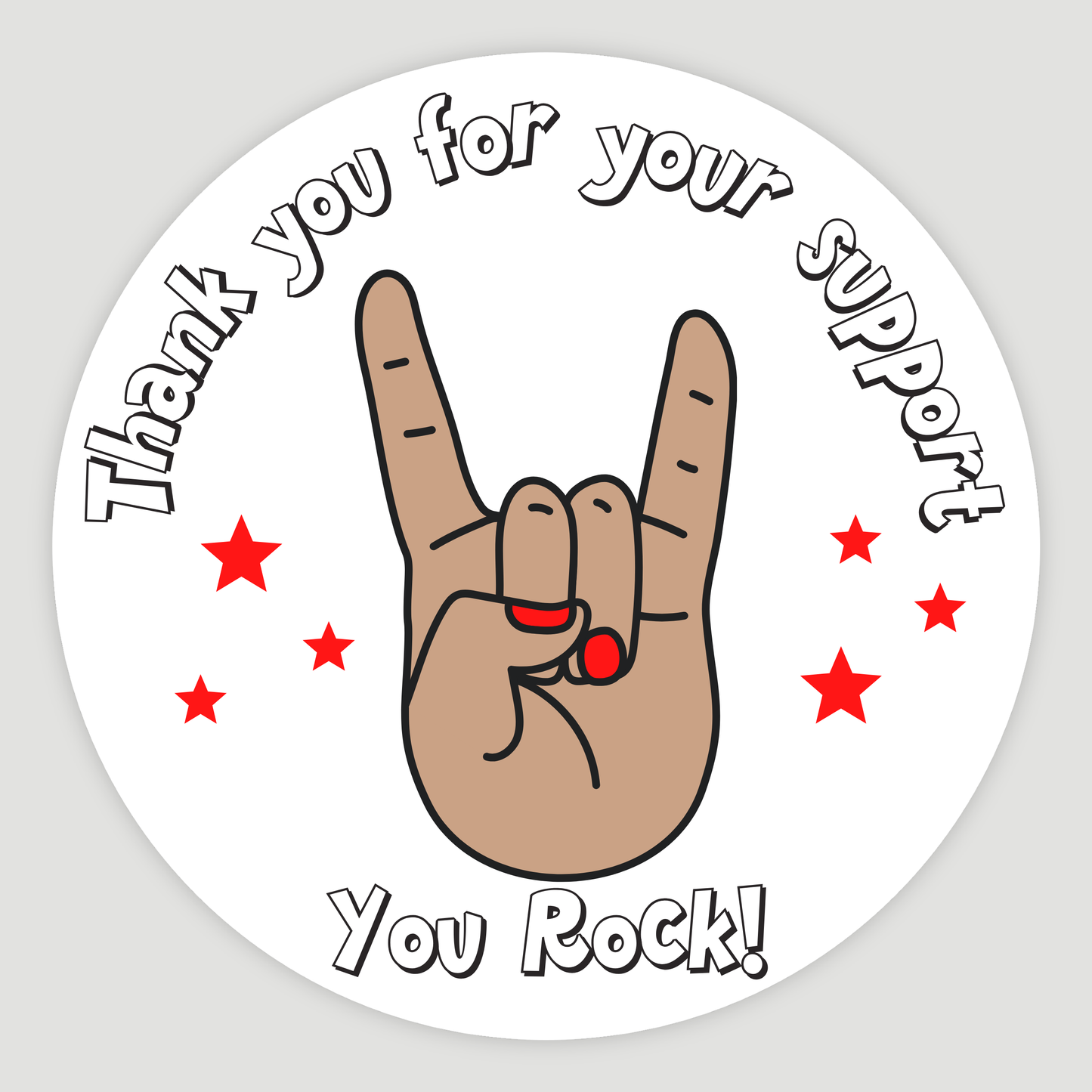 You Rock Thank you Stickers
