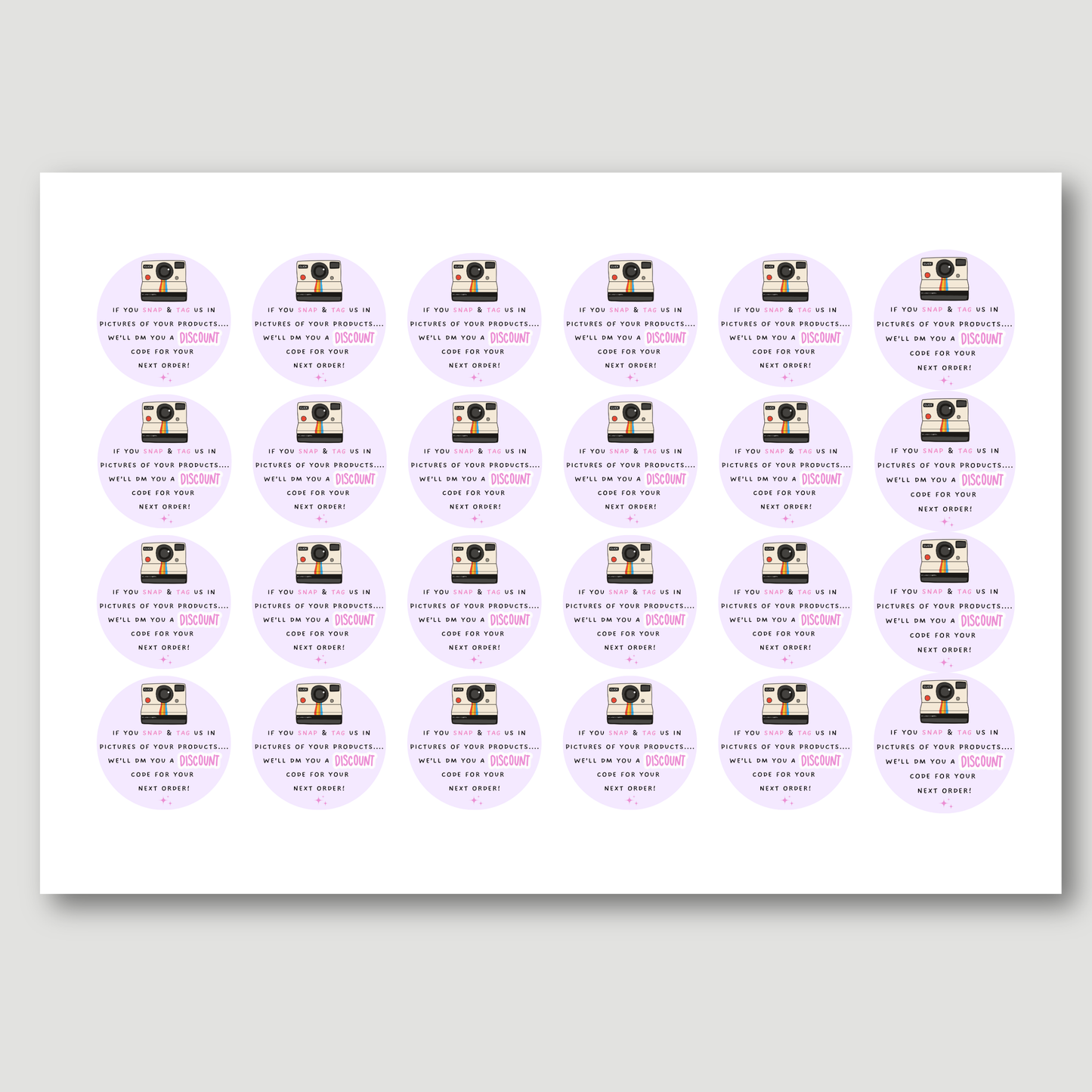 Snap & Tag Discount Stickers