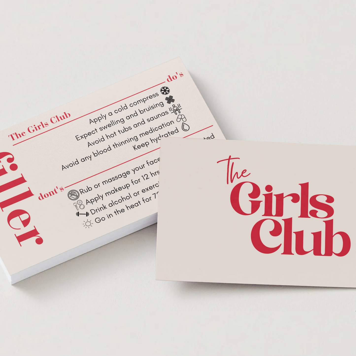 Double Sided Aftercare Card (any treatment)