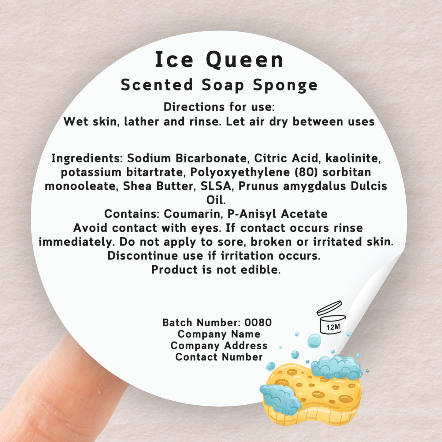 Soap Sponge safety Warning Labels CLP