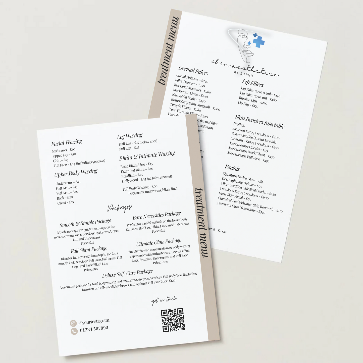 Aesthetic Treatment Menus