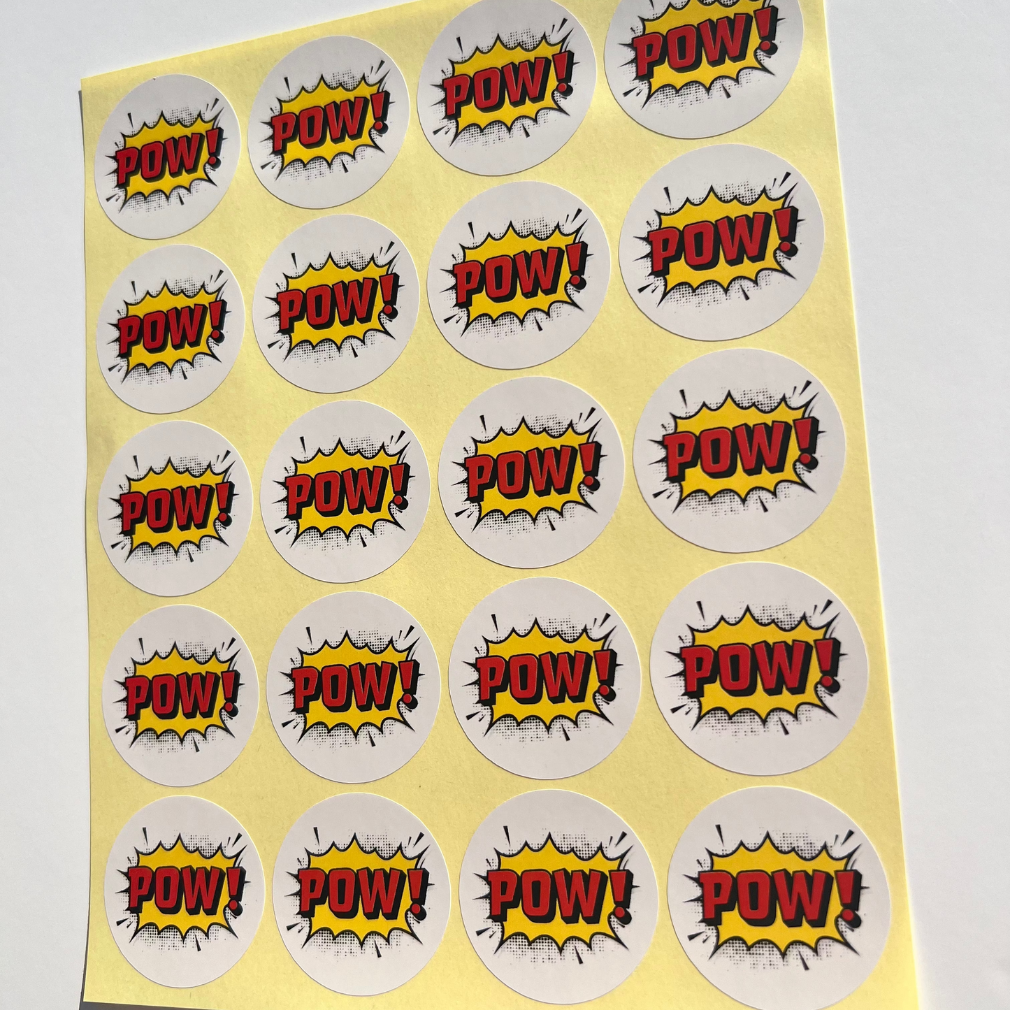 POW! Comic Themed Party Stickers