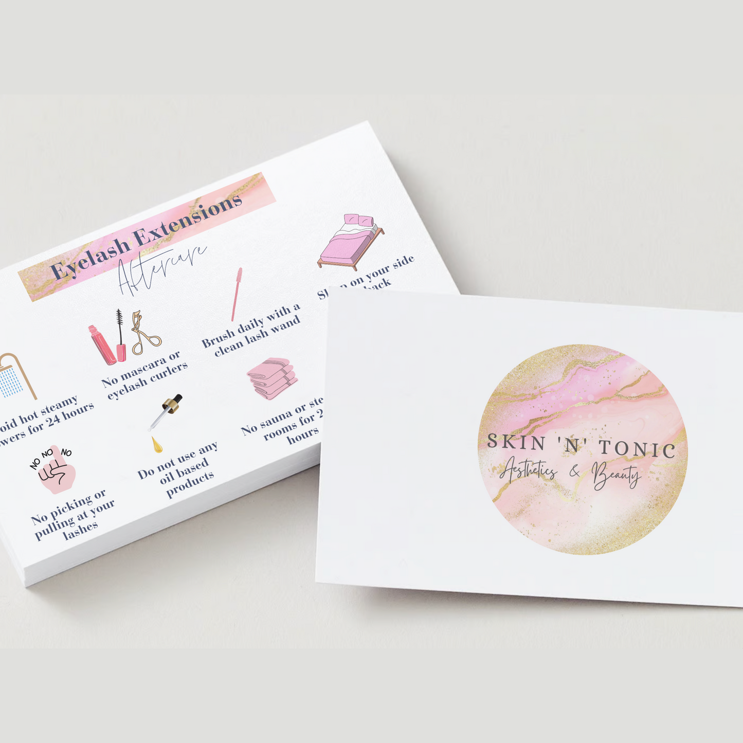 Eyelash Extensions Aftercare Cards