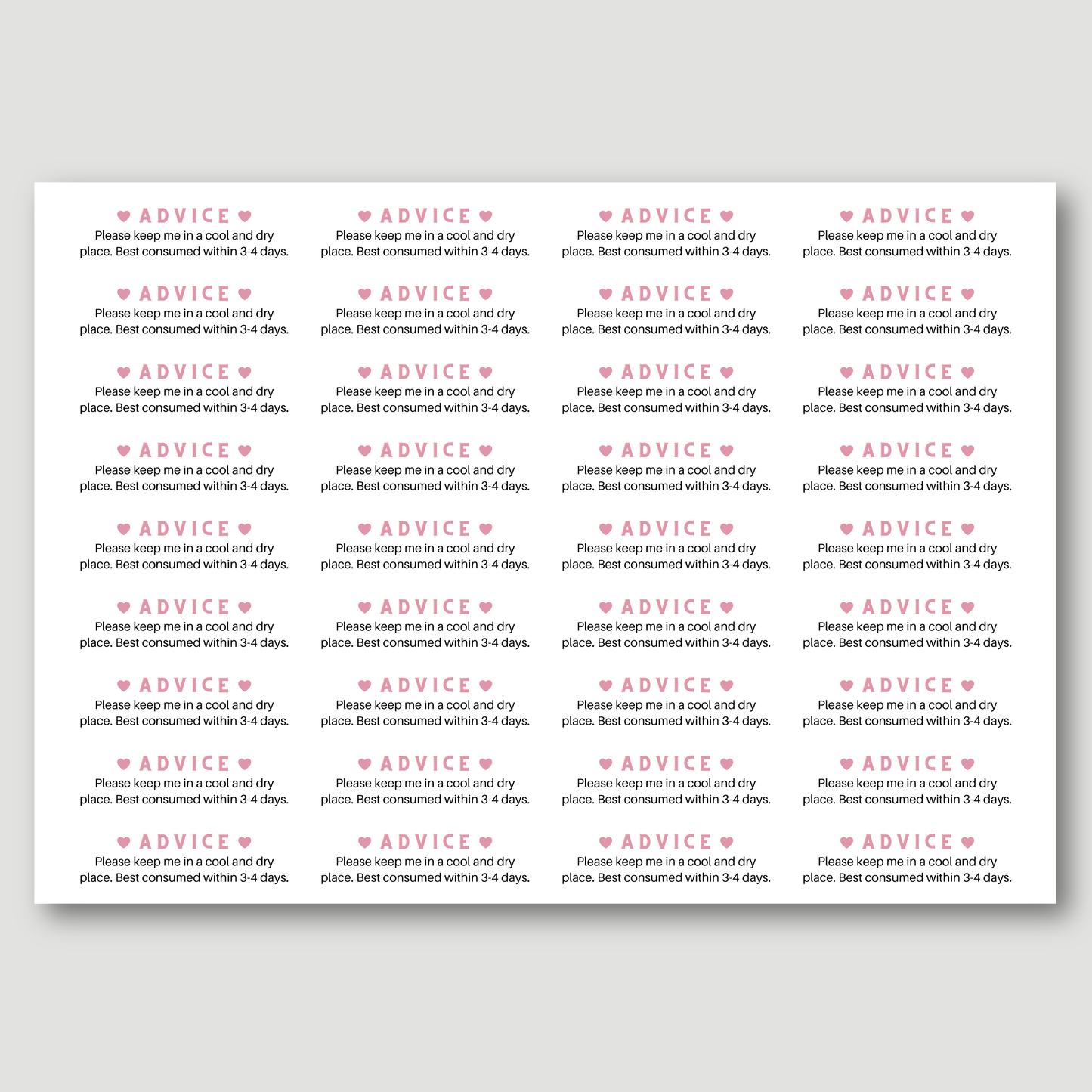 Advice/Allergy Stickers