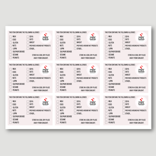 Bakers Allergy Sticker