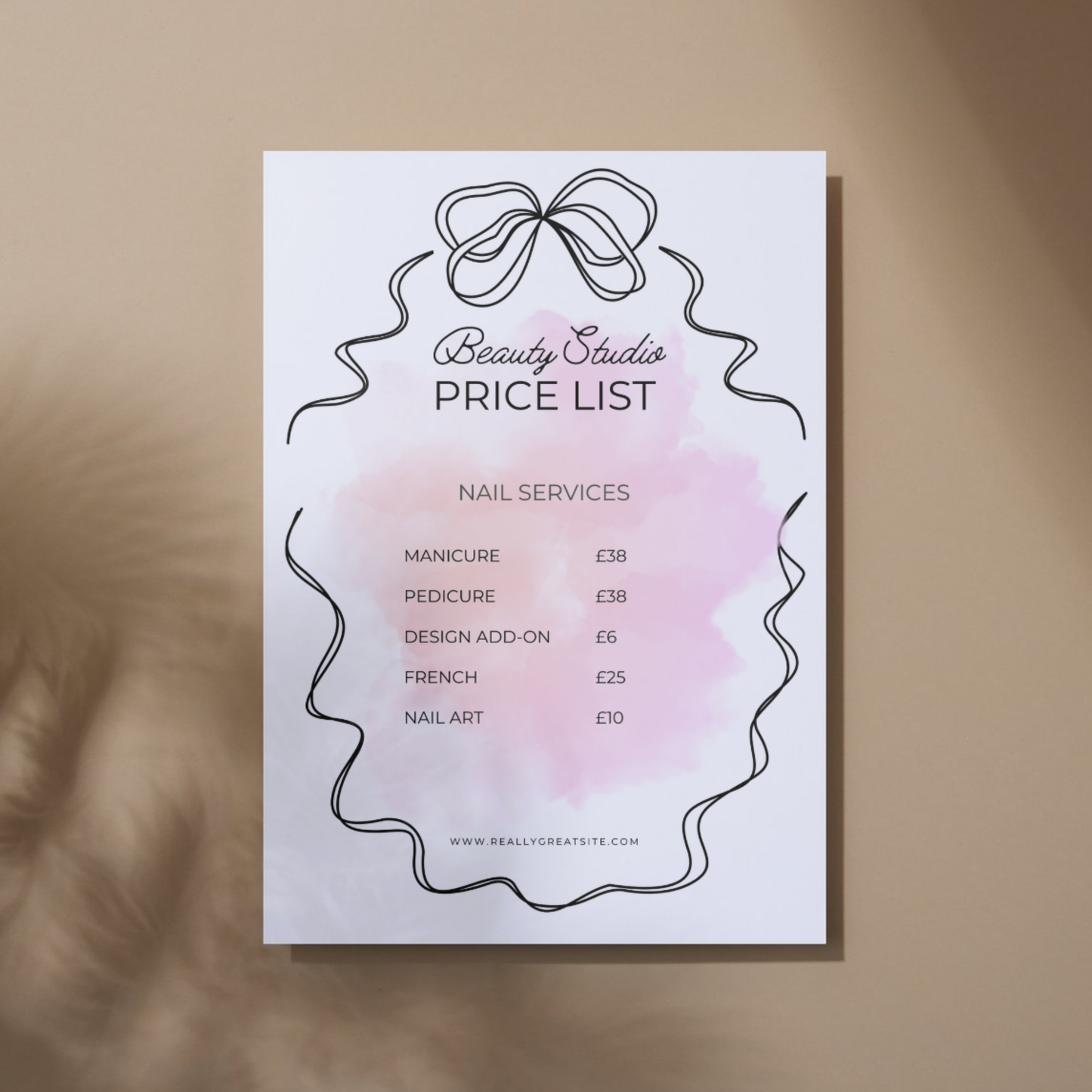 Bow Watercolour Price Lists