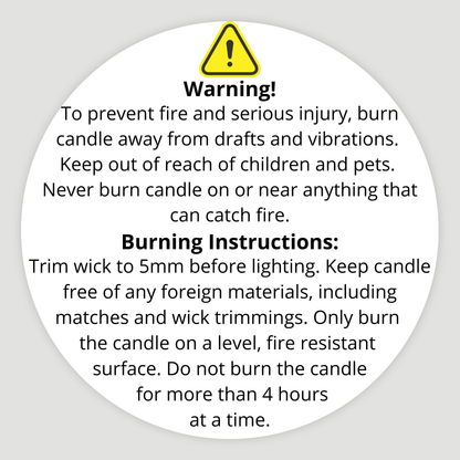 Candle Warning Label
