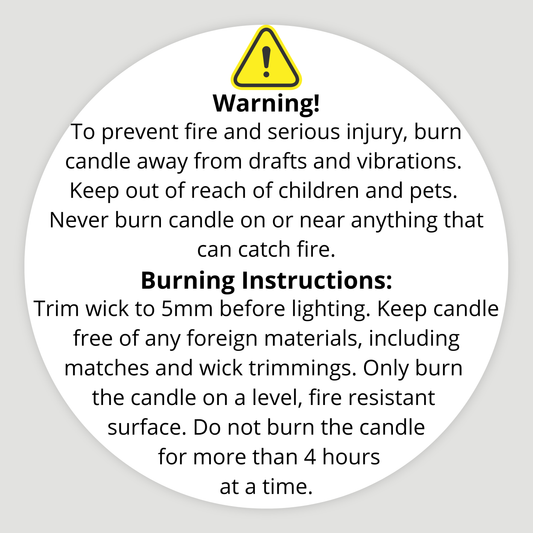 Candle Warning Label