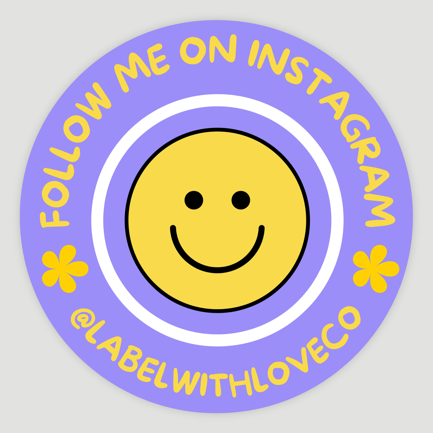 Follow Me On Socials Smiley Sticker