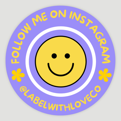 Follow Me On Socials Smiley Sticker
