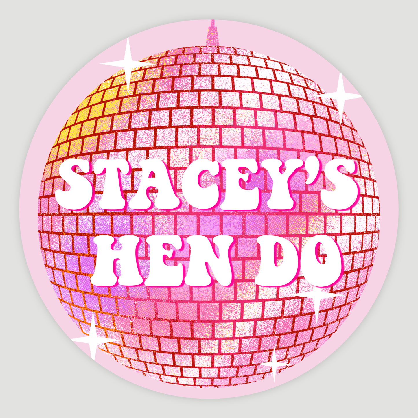 Retro Disco Ball Hen Party Stickers