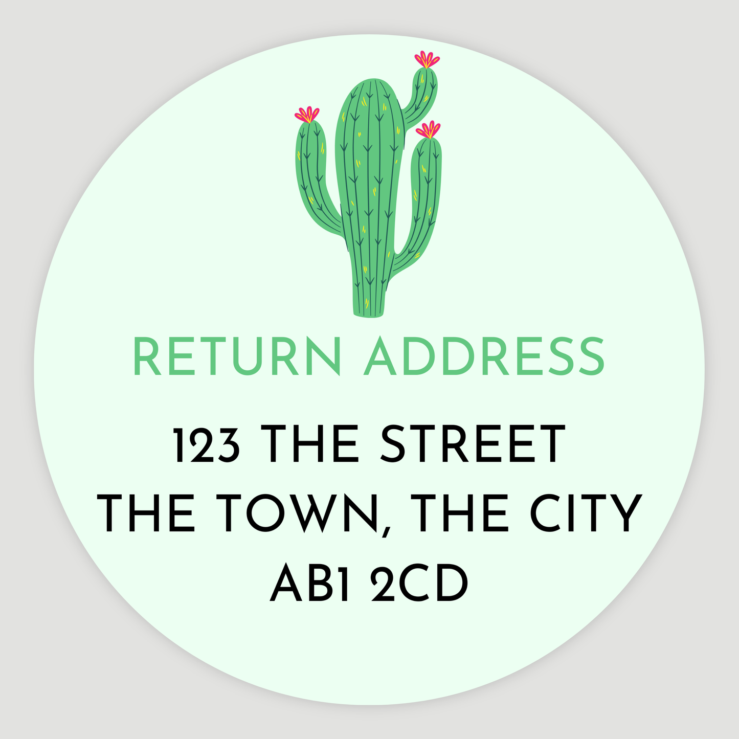 Cactus Return Address Sticker
