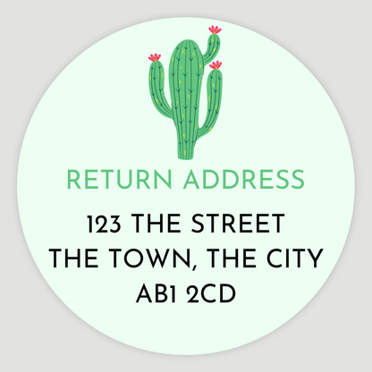 Cactus Return Address Sticker