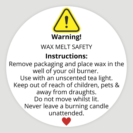 Wax Melt Instruction Labels