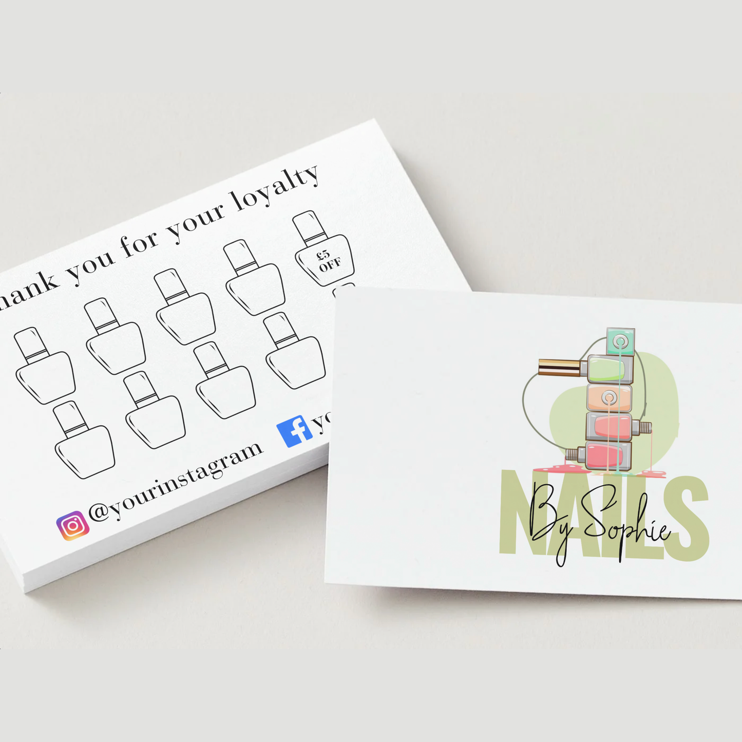 Nail Tech Loyalty Cards