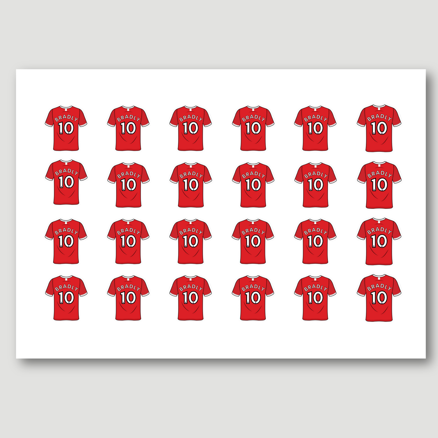 Personalised Football Shirt Stickers