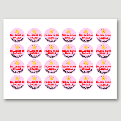 ‘Follow Me On Socials’ Disco Ball Sticker