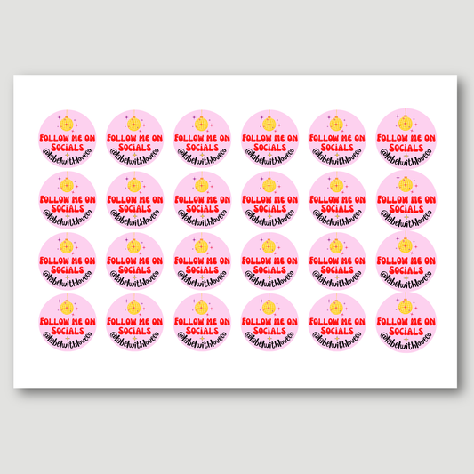 ‘Follow Me On Socials’ Disco Ball Sticker