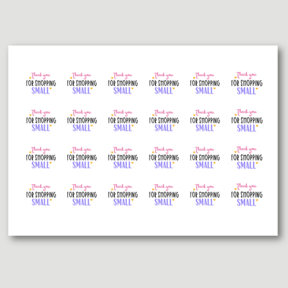 Thank You For Shopping Small Stickers