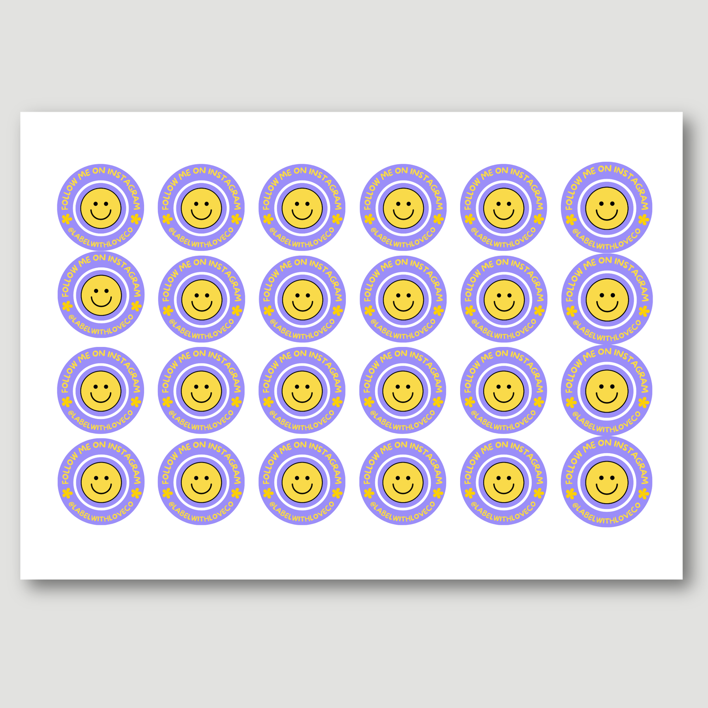 Follow Me On Socials Smiley Sticker