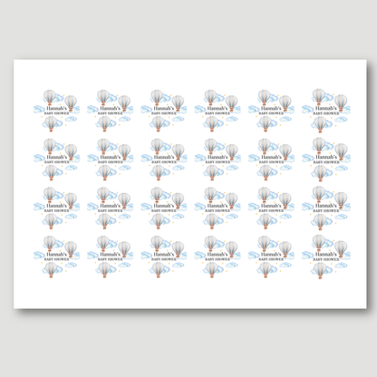 In The Sky Baby Shower Stickers