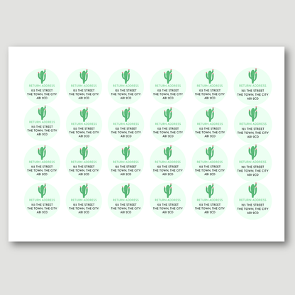 Cactus Return Address Sticker