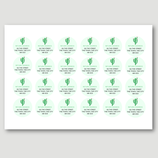 Cactus Return Address Sticker