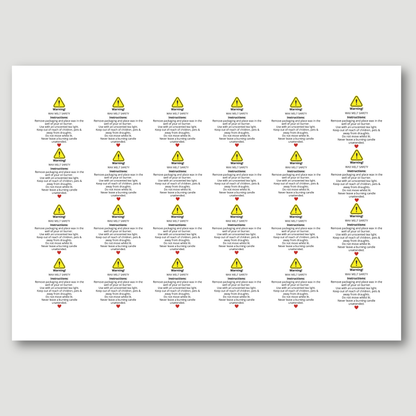Wax Melt Instruction Labels