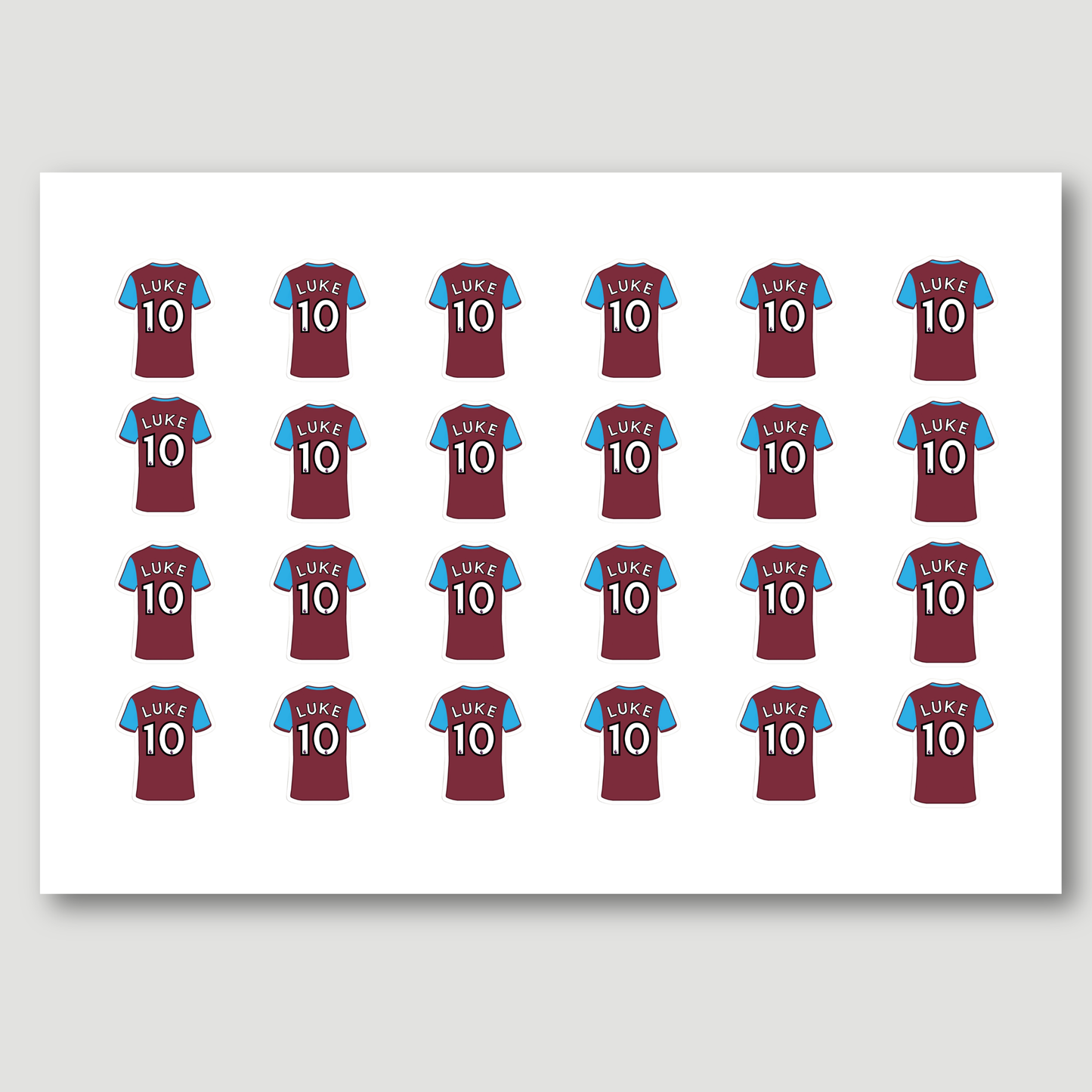 Personalised Football Shirt Stickers