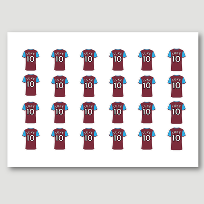 Personalised Football Shirt Stickers