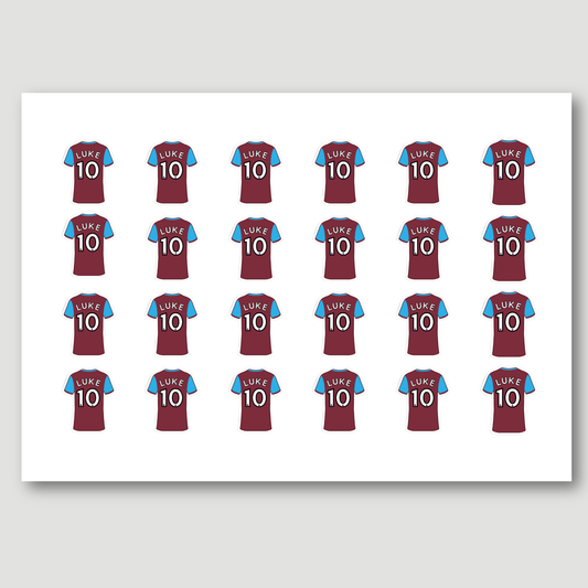 Personalised Football Shirt Stickers