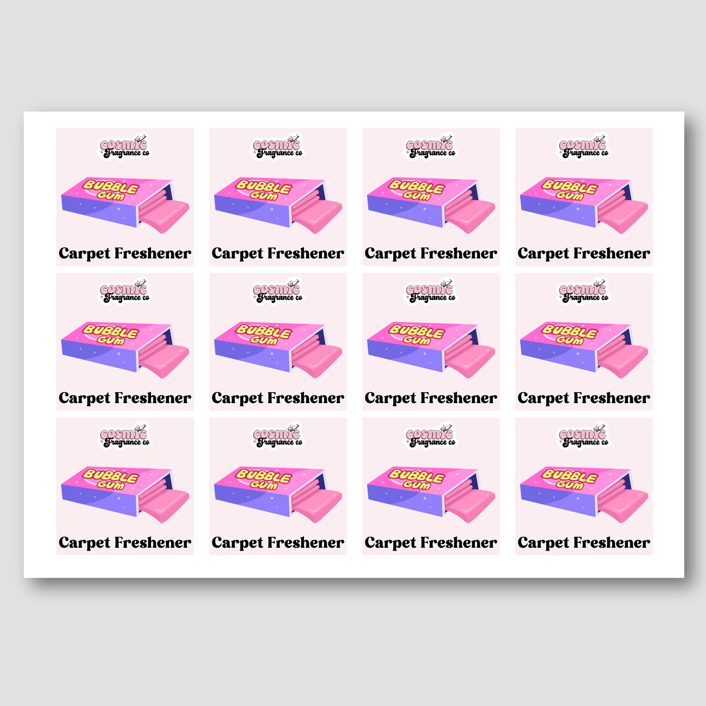 Carpet Freshener Packaging Labels