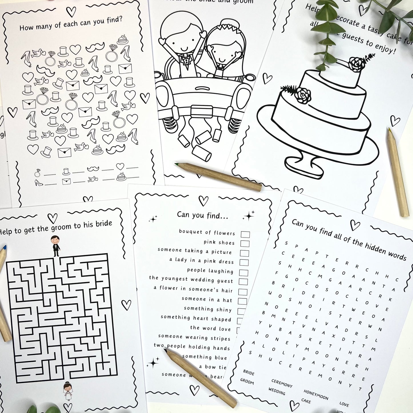 Wedding Activity Pack with Personalised Sleeve