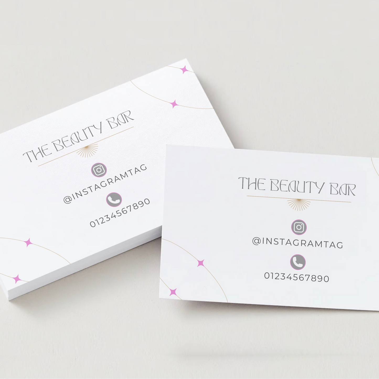 Pink Star One Sided Business Cards