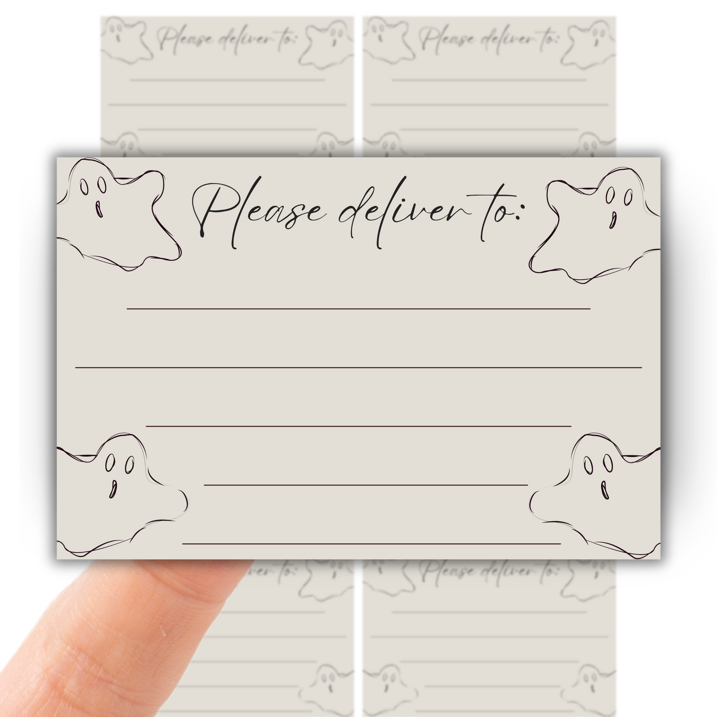 Nude Ghost Halloween Address Label Stickers