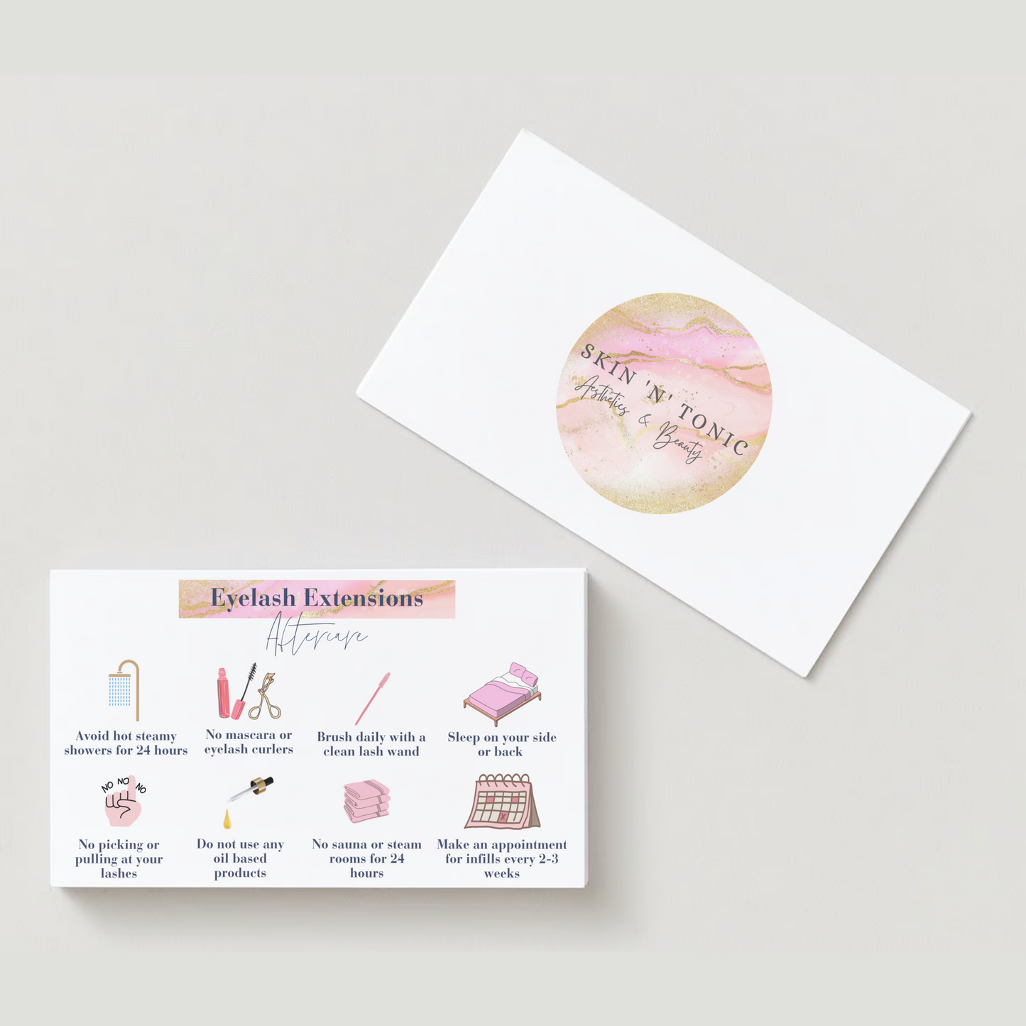 Eyelash Extensions Aftercare Cards