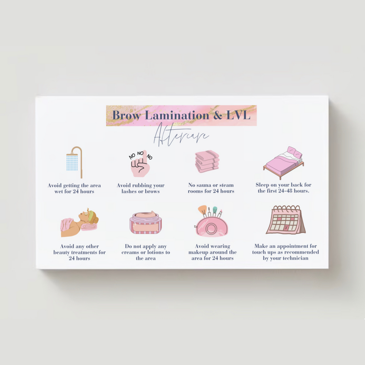 Brow Lamination / LVL Aftercare Cards