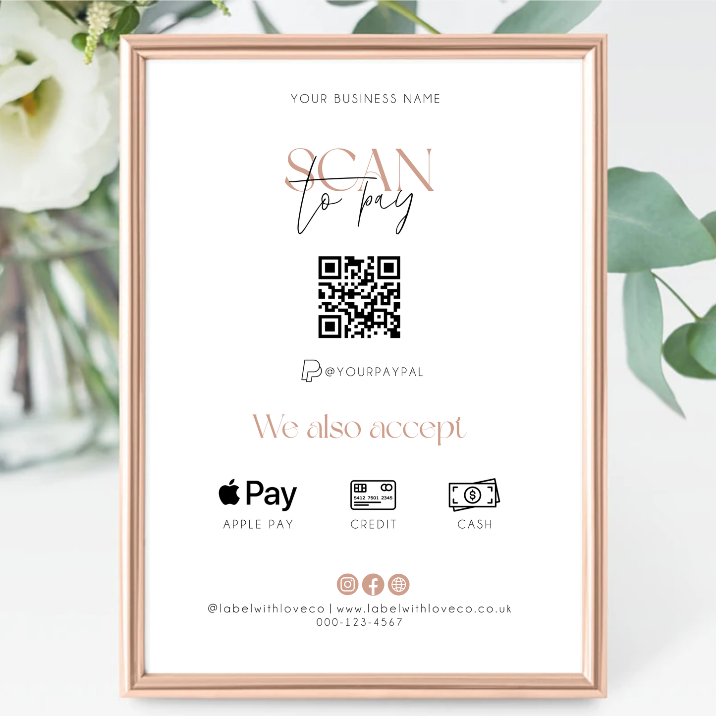 Custom Scan to Pay Sign