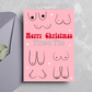 Merry Christmas Tinsel T**s Greeting Card Pink