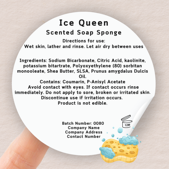 Soap Sponge safety Warning Labels CLP – LabelWithLoveCo