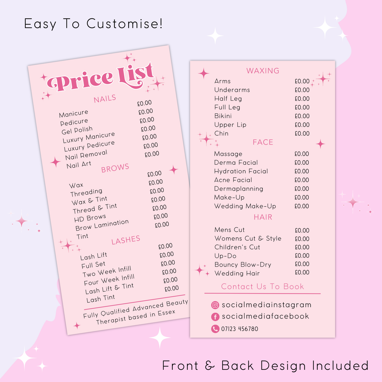 Editable Retro Price List Canva Template