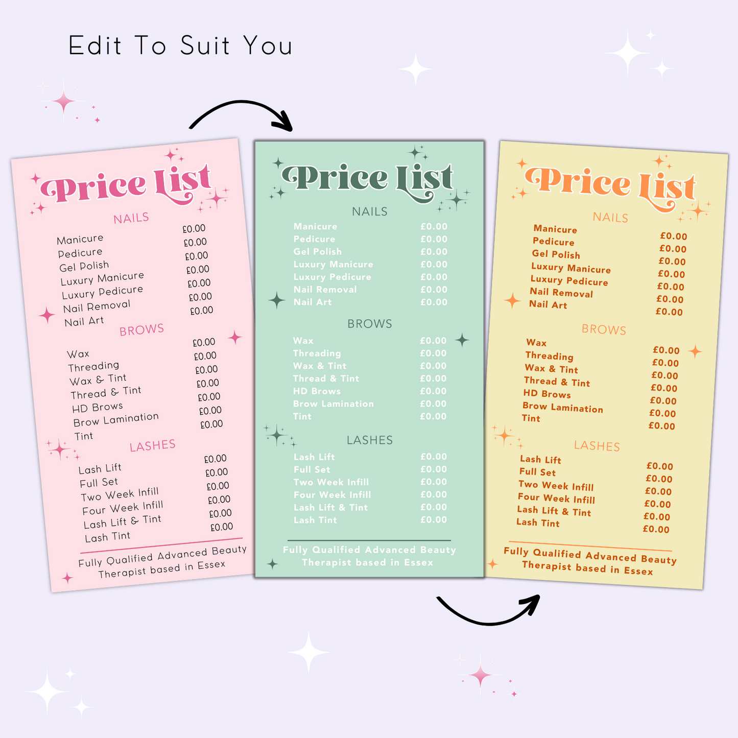 Editable Retro Price List Canva Template