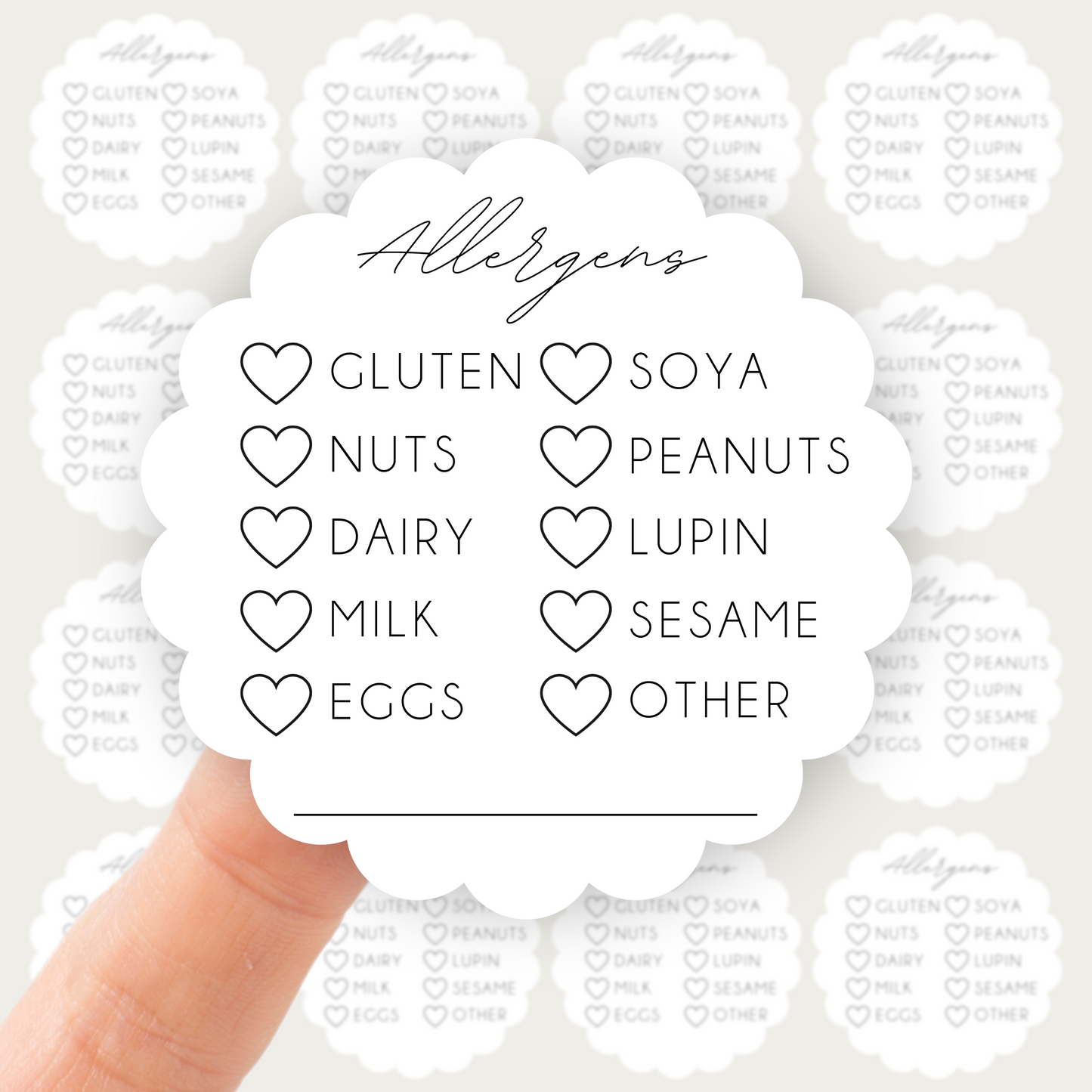 Wavy Tick Allergen Stickers