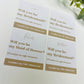 Personalised nude colour block wedding candle label