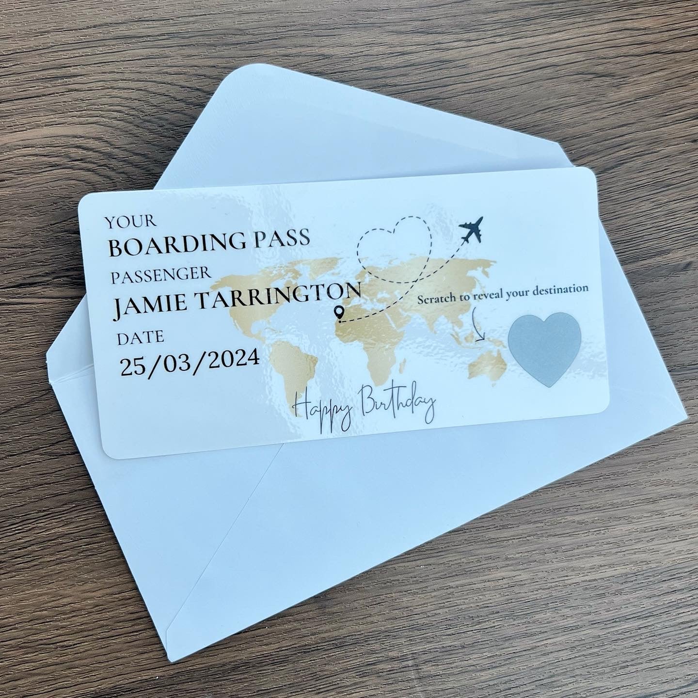 Personalised Scratch & Reveal Boarding Pass Ticket