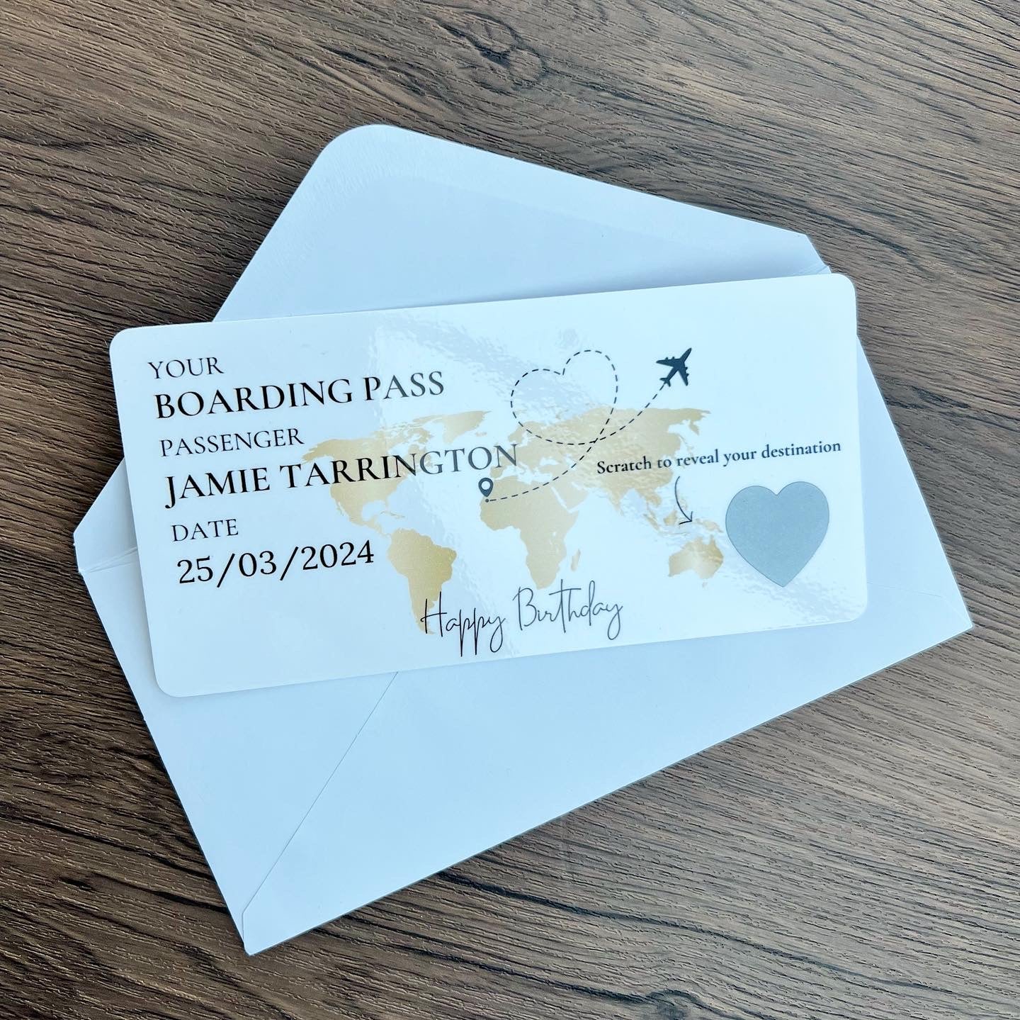 Personalised Scratch & Reveal Boarding Pass Ticket