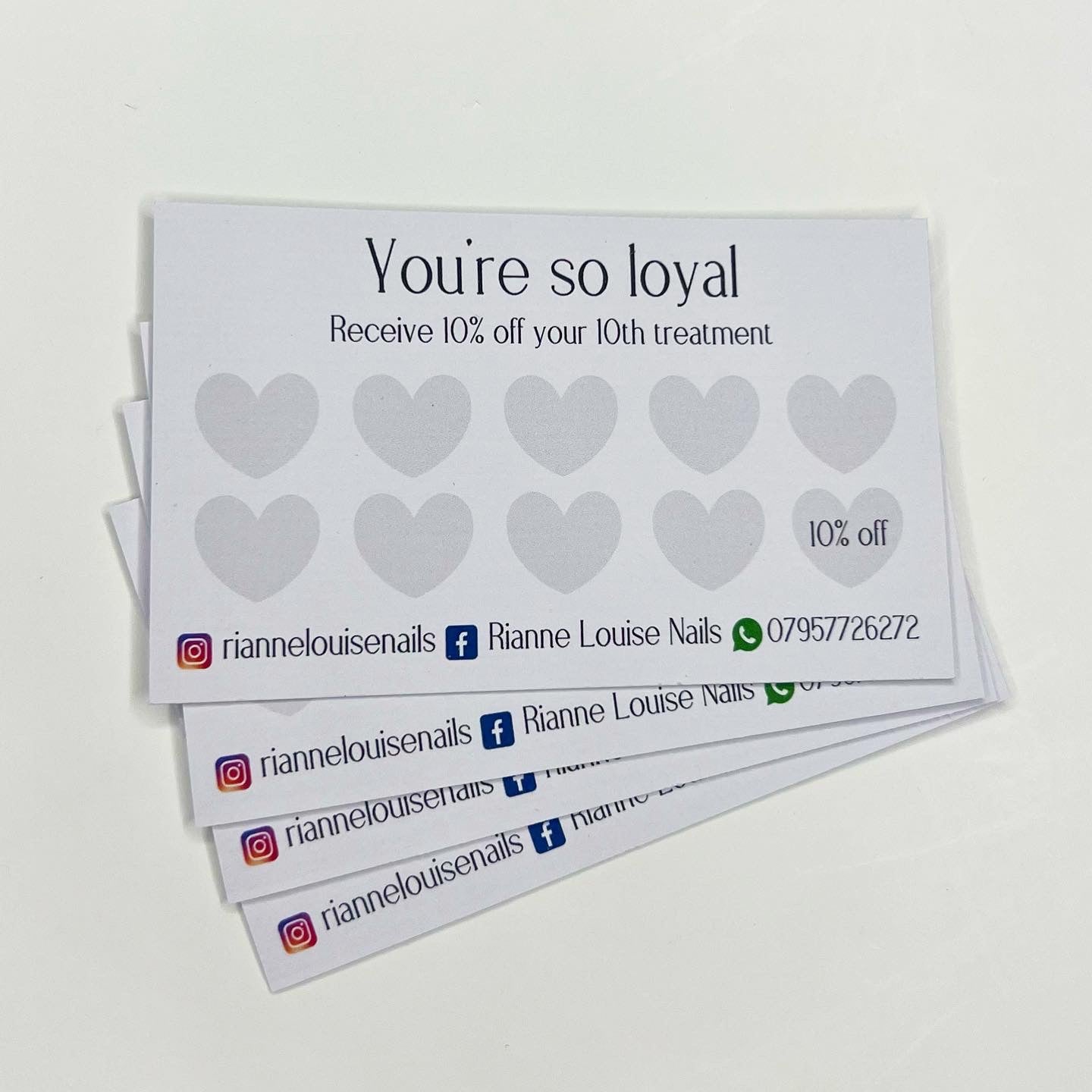 Cute Heart Style Loyalty Cards