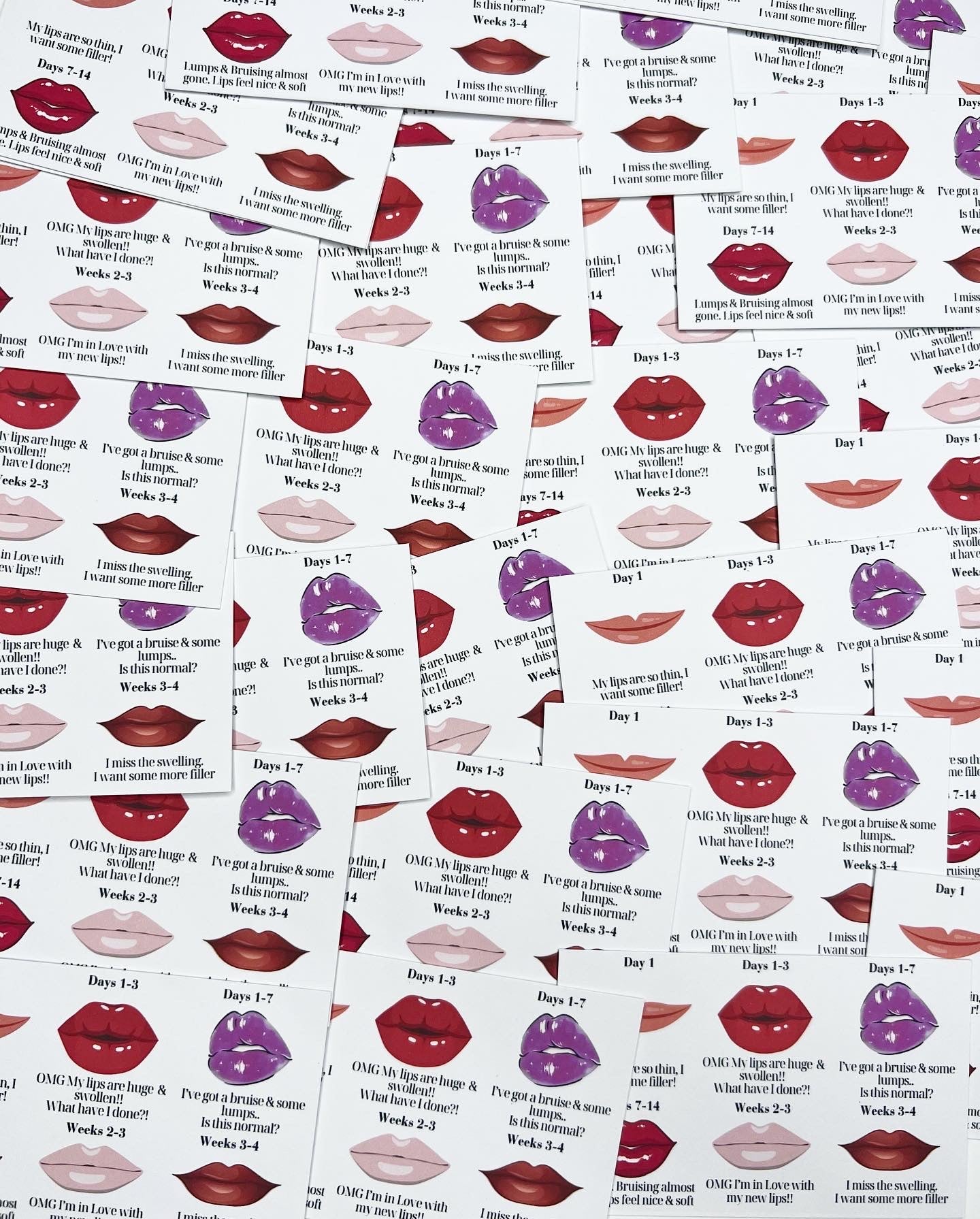 Lip Filler Stages Aftercare Card