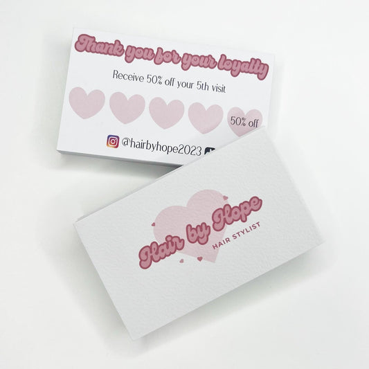 Colour Pop Heart Style Loyalty Cards