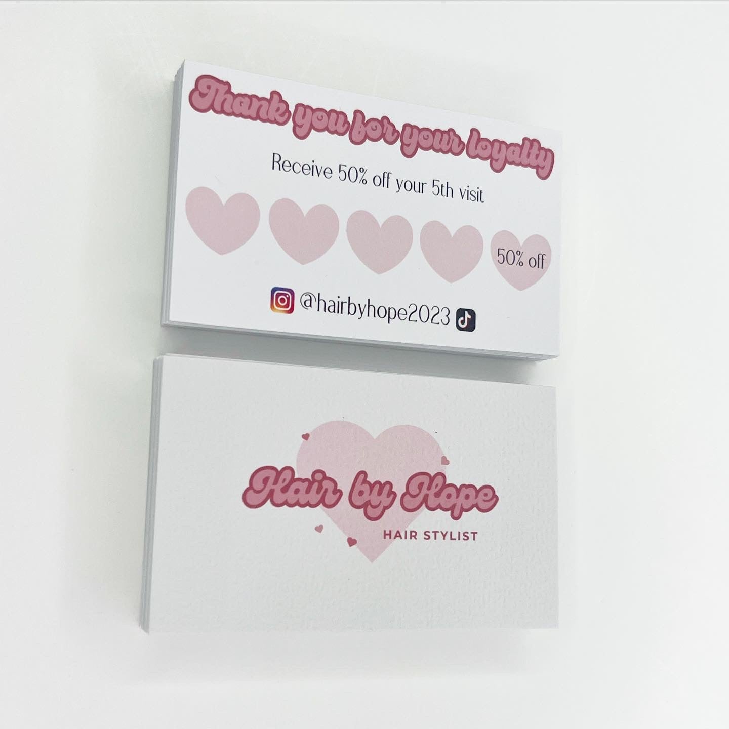 Colour Pop Heart Style Loyalty Cards